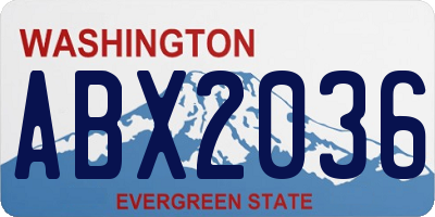 WA license plate ABX2036