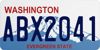 WA license plate ABX2041