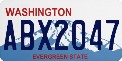 WA license plate ABX2047