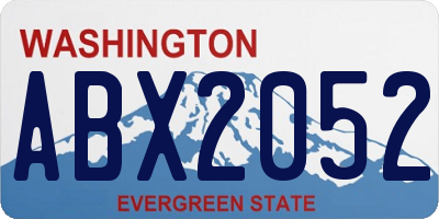 WA license plate ABX2052