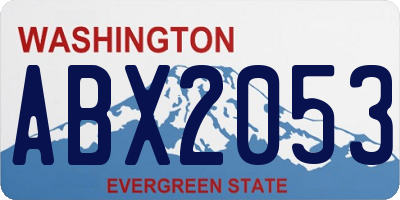 WA license plate ABX2053