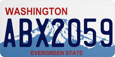 WA license plate ABX2059