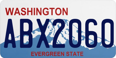 WA license plate ABX2060