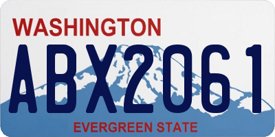 WA license plate ABX2061