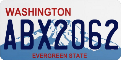 WA license plate ABX2062