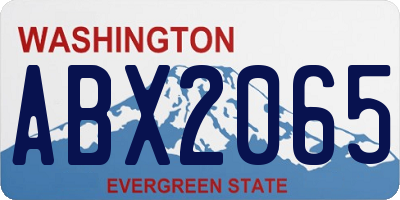 WA license plate ABX2065