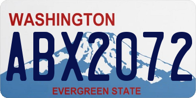 WA license plate ABX2072
