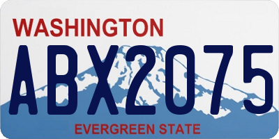WA license plate ABX2075