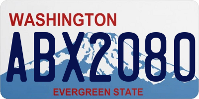 WA license plate ABX2080