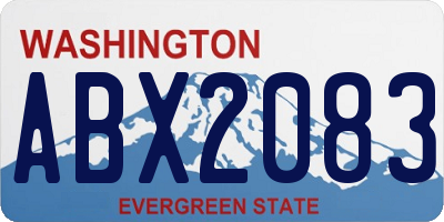 WA license plate ABX2083