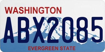 WA license plate ABX2085