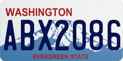 WA license plate ABX2086