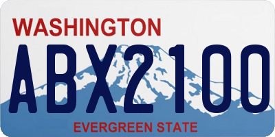 WA license plate ABX2100
