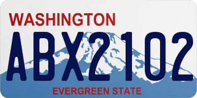 WA license plate ABX2102
