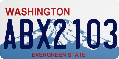 WA license plate ABX2103