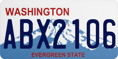 WA license plate ABX2106