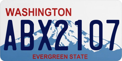WA license plate ABX2107