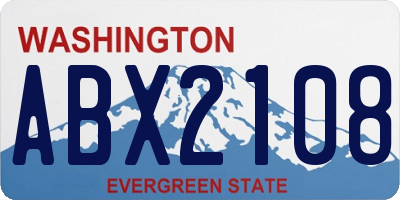 WA license plate ABX2108