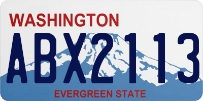 WA license plate ABX2113