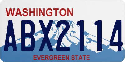 WA license plate ABX2114