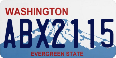 WA license plate ABX2115