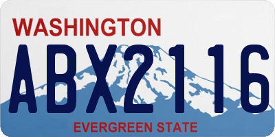 WA license plate ABX2116