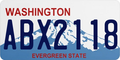 WA license plate ABX2118
