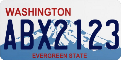 WA license plate ABX2123