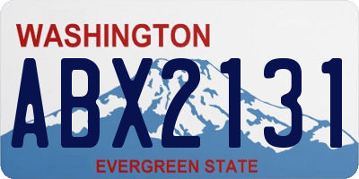 WA license plate ABX2131