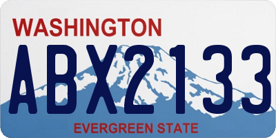 WA license plate ABX2133