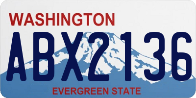 WA license plate ABX2136