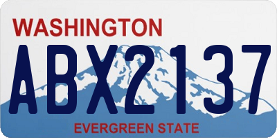 WA license plate ABX2137