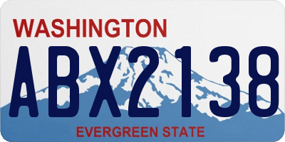WA license plate ABX2138
