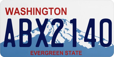WA license plate ABX2140