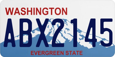 WA license plate ABX2145