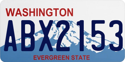 WA license plate ABX2153