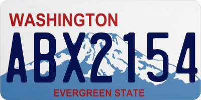 WA license plate ABX2154