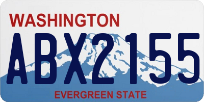 WA license plate ABX2155