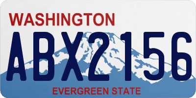 WA license plate ABX2156