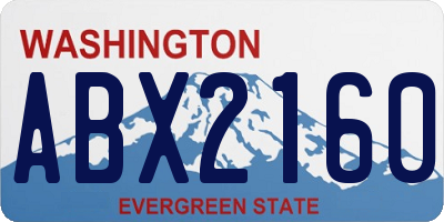 WA license plate ABX2160