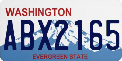 WA license plate ABX2165