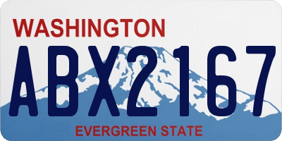 WA license plate ABX2167