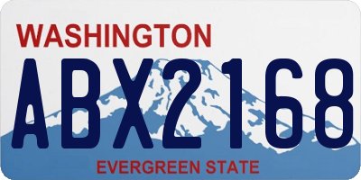 WA license plate ABX2168