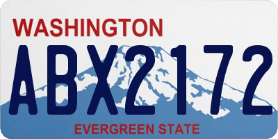 WA license plate ABX2172