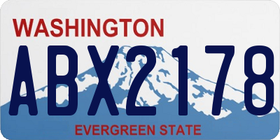 WA license plate ABX2178