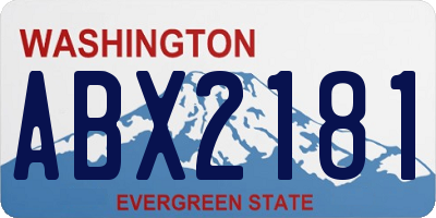 WA license plate ABX2181