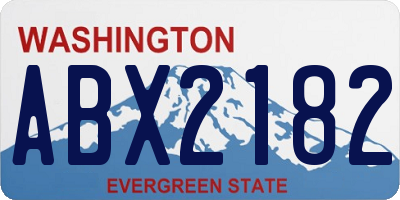WA license plate ABX2182