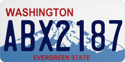 WA license plate ABX2187