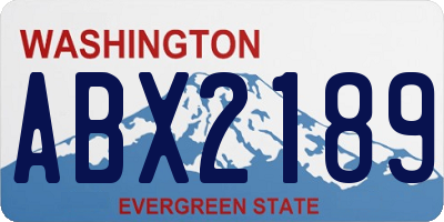 WA license plate ABX2189