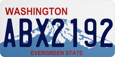 WA license plate ABX2192